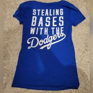 Womens MLB Dodgers Victoria Secret Pink t-shirt